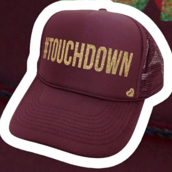 Mother Trucker Maroon Trucker Glitter #Touchdown Hat - Picture 1 of 1